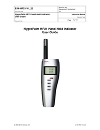 Thumbnail of document Manual - HygroPalm HP21 Handheld Indicator